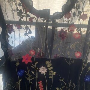 City Studio Black Floral Embroidered Maxi Dress